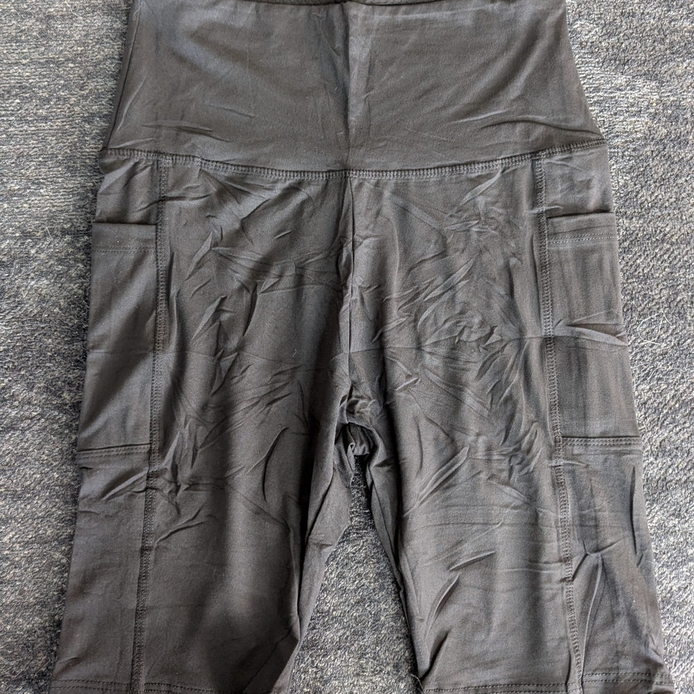 High-Waisted Gray Biker Shorts
